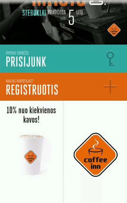 nSoft sukūrė "Coffee-Inn" mokėjimo sistemą "Android" ir "iPhone" telefonams 2 Coffee-Inn App